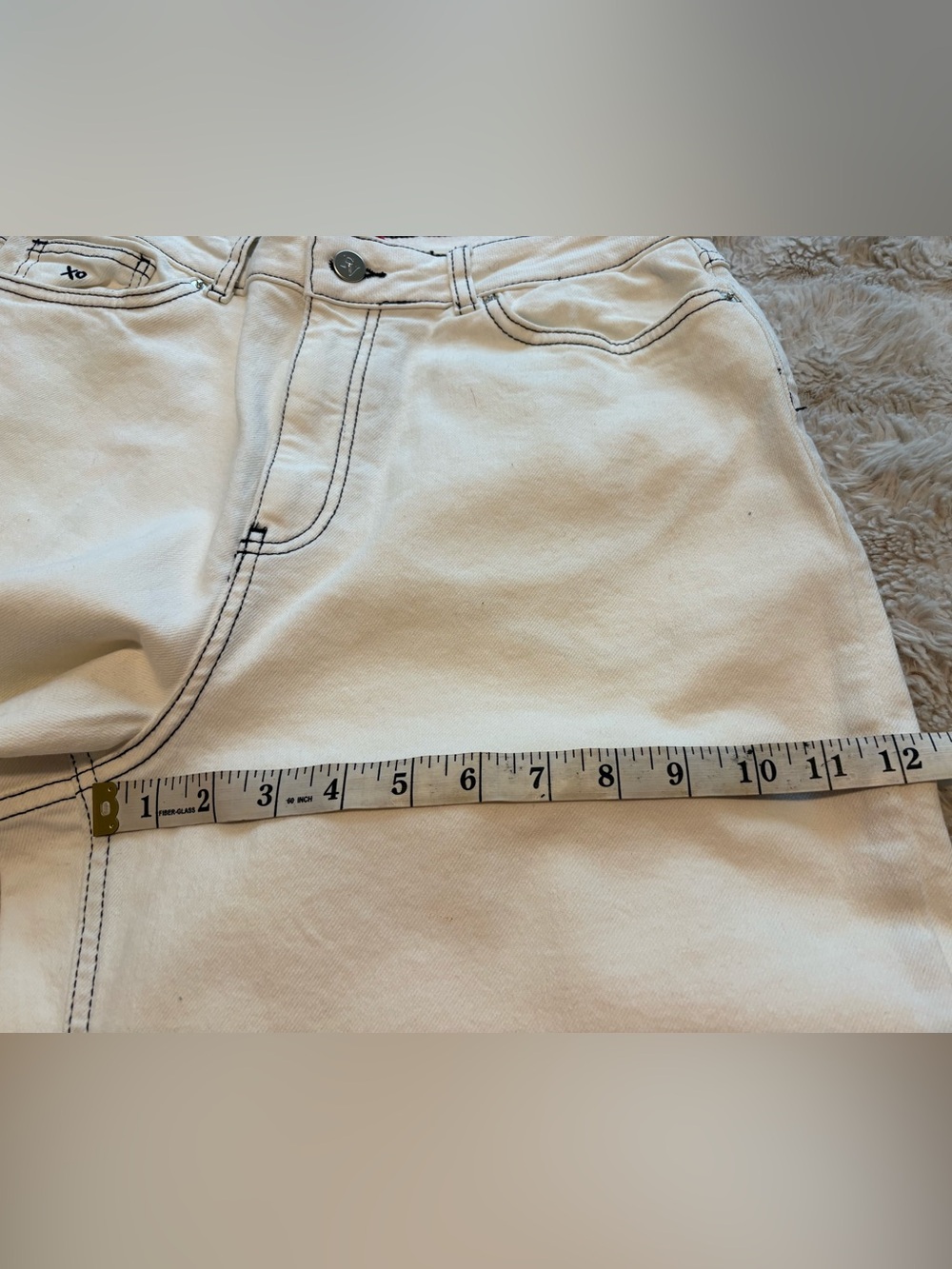 Frances Valentine Ace Wide-Leg High-Rise Women’s Jeans - Cream Size 12 - Picture 16 of 16